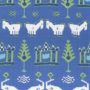 Thibaut Fabric Kingdom Parade Blue and Green F910642
