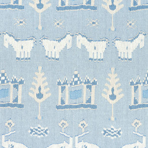 Thibaut Fabric Kingdom Parade Spa Blue F910643