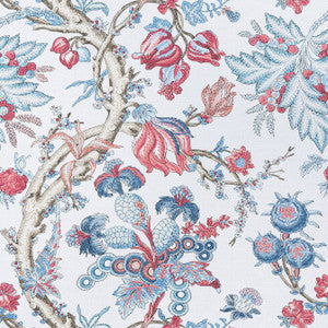 Thibaut Fabric Chatelain Blue and Red F910845