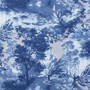 Thibaut Fabric Lincoln Toile Blue and Flax F910864