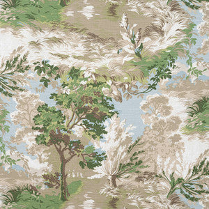 Thibaut Fabric Lincoln Toile Green and Beige F910866