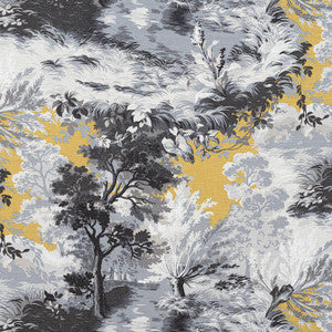 Thibaut Fabric Lincoln Toile Yellow and Grey F910869