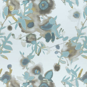 Thibaut Fabric Open Spaces Beige and Teal F913085