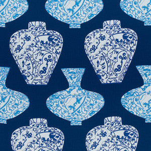 Thibaut Fabric Imari Vase Navy F913124
