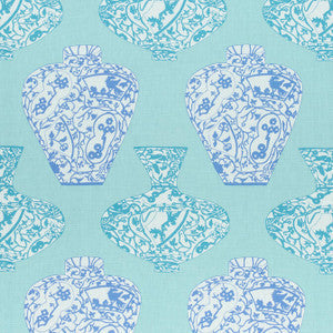 Thibaut Fabric Imari Vase Turquoise F913126