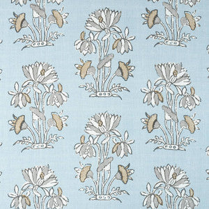 Thibaut Fabric Lily Flower Spa Blue F913201