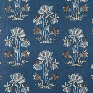 Thibaut Fabric Lily Flower Navy F913203