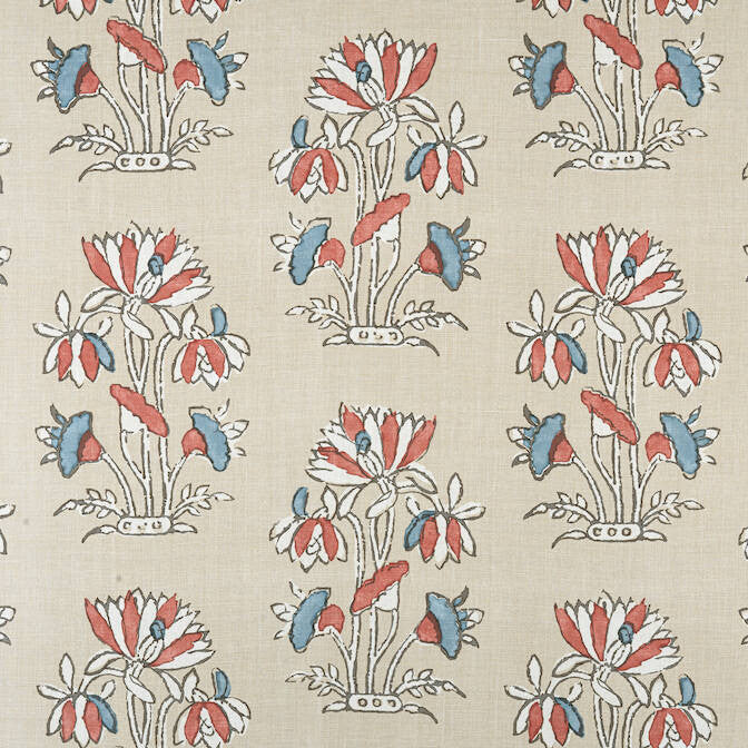 Lily Flower Beige and Sunbaked F913206 by Thibaut Fabric Thibaut Fabric Lily Flower Beige and Sunbaked F913206Fabric Mesa Fabric Book 100% Linen THAILAND </p><p>Repeat: V: - 54 - Fabric Carolina -
