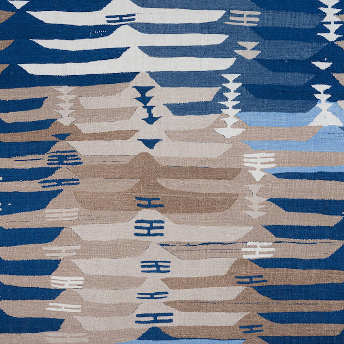 Rio Grande Blue and Beige F913211 by Thibaut Fabric Thibaut Fabric Rio Grande Blue and Beige F913211Fabric Mesa Fabric Book 100% Cotton THAILAND </p><p>Repeat: V: - 54 - Fabric Carolina -