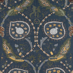 Thibaut Fabric Lewis Charcoal and Bluestone F913216