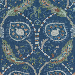 Thibaut Fabric Lewis Navy and Teal F913217
