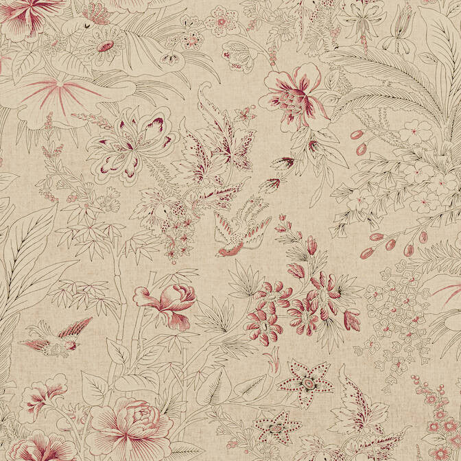 Rosalind Beige F913601 by Thibaut Fabric Thibaut Fabric Rosalind Beige F913601Fabric Grand Palace Fabric Book 100% Linen SCOTLAND </p><p>Repeat: V: 26.5 54 - Fabric Carolina -