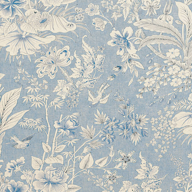Rosalind Blue F913602 by Thibaut Fabric Thibaut Fabric Rosalind Blue F913602Fabric Grand Palace Fabric Book 100% Linen SCOTLAND </p><p>Repeat: V: 26.5 54 - Fabric Carolina -