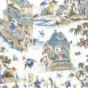 Thibaut Fabric Grand Palace Blue and Green F913613