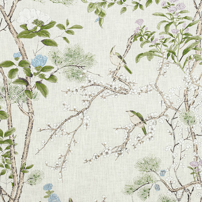 Katsura Cream and Lavender F913622 by Thibaut Fabric Thibaut Fabric Katsura Cream and Lavender F913622Fabric Grand Palace Fabric Book 82% Viscose, 18% Linen SCOTLAND </p><p>Repeat: V: 50.5 54 - Fabric Carolina -