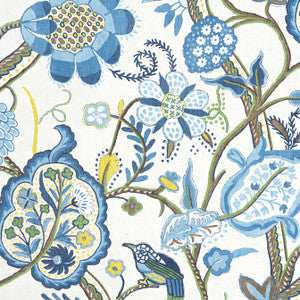 Thibaut Fabric Windsor Blue and Yellow F914300