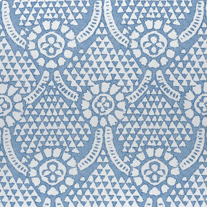 Thibaut Fabric Chamomile Blue and White F914314