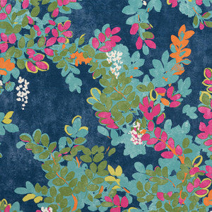 Thibaut Fabric Central Park Navy and Pink F914331