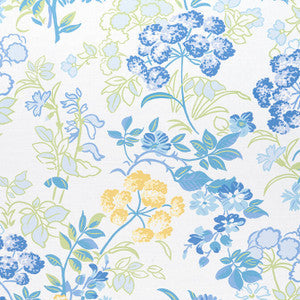 Thibaut Fabric Spring Garden Blue and White F914336
