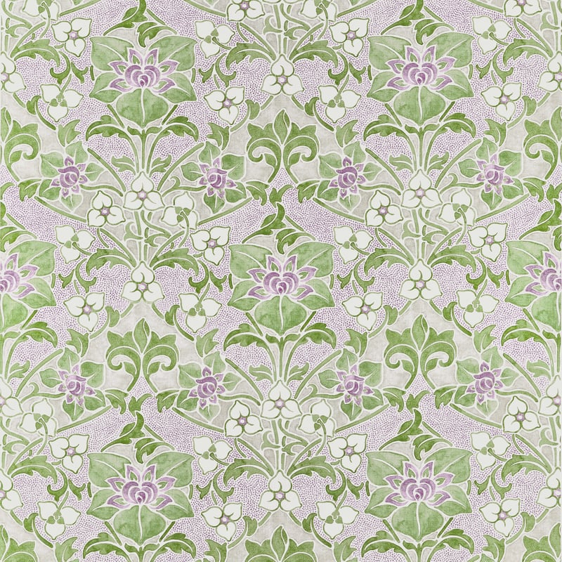Thibaut Fabric F914603 WOODFORD - Lilac and Green