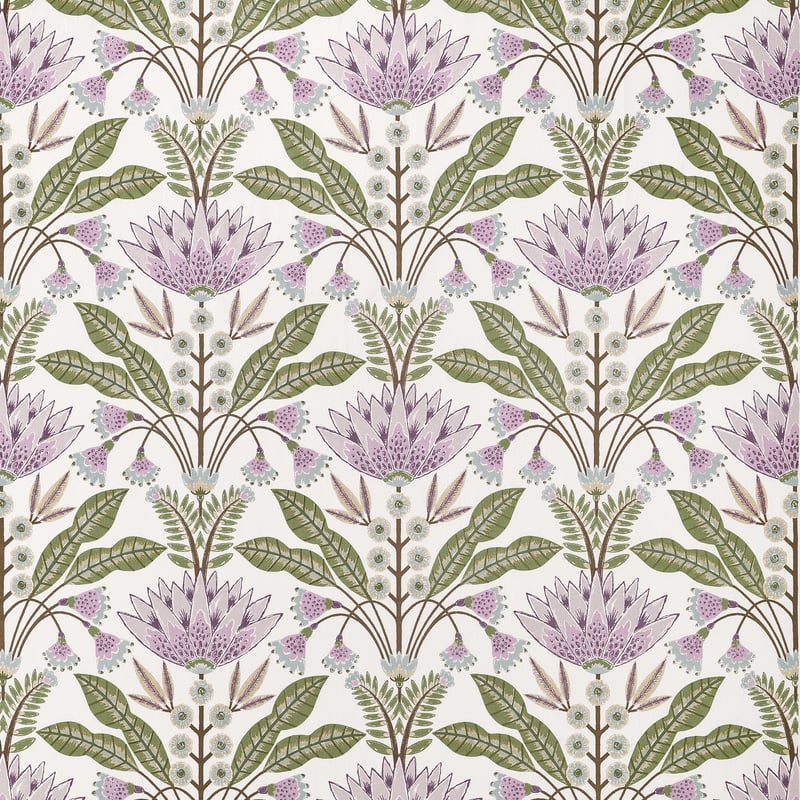Thibaut Fabric F914608 LOTUS - Lilac and Green