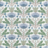 Thibaut Fabric F914612 LOTUS - Blue and Green