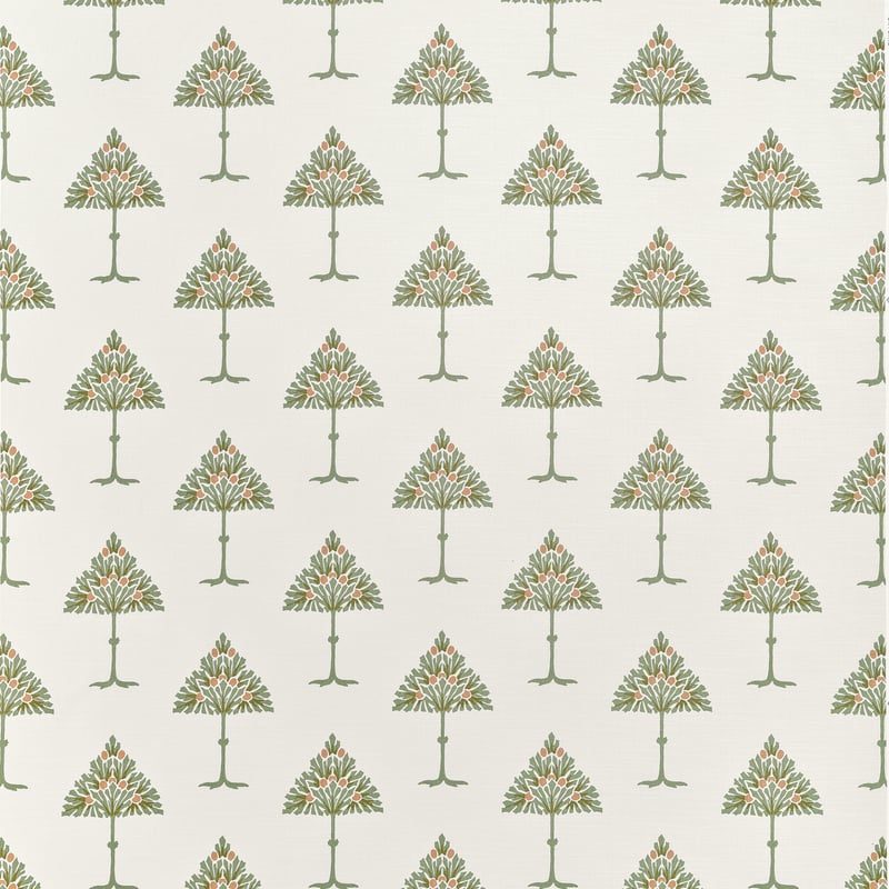 Thibaut Fabric F914614 MAY TREE - Sage and Apricot