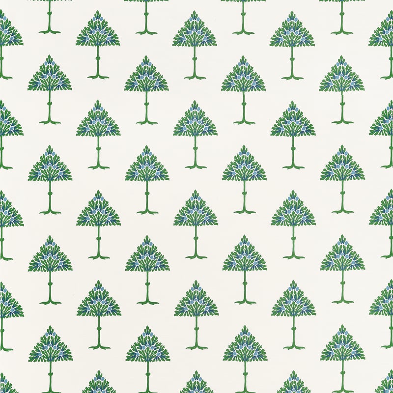 Thibaut Fabric F914615 MAY TREE - Blue and Green