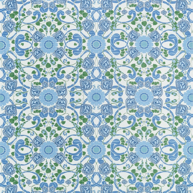 Thibaut Fabric F914644 MARGAUX - Blue and Green
