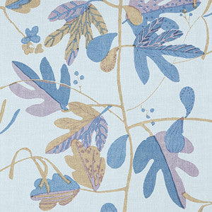 Thibaut Fabric Matisse Leaf Lavender and Blue F916210