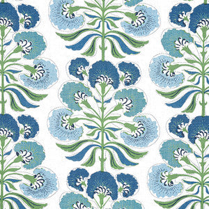 Thibaut Fabric Tybee Tree Green and Blue F916215