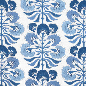 Thibaut Fabric Tybee Tree Blue and White F916217