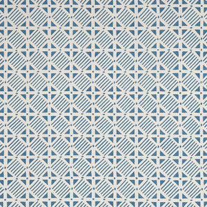 Thibaut Fabric Plaza Blue on Natural F916224