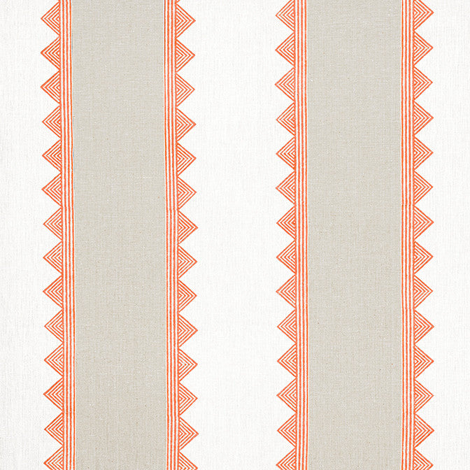 Kismet Stripe Coral F916231 by Thibaut Fabric Thibaut Fabric Kismet Stripe Coral F916231Fabric Kismet Fabric Book 55% Cotton, 45% Linen INDIA </p><p>Repeat: V: 2 54 - Fabric Carolina -