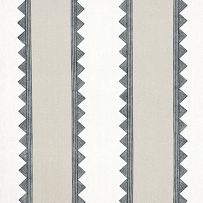 Kismet Stripe Black F916232 by Thibaut Fabric Thibaut Fabric Kismet Stripe Black F916232Fabric Kismet Fabric Book 55% Cotton, 45% Linen INDIA </p><p>Repeat: V: 2 54 - Fabric Carolina -