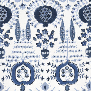 Thibaut Fabric Mendoza Suzani Blue and White F916239