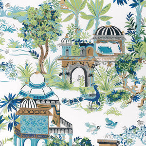 Thibaut Fabric Mystic Garden Blue and Green F920820