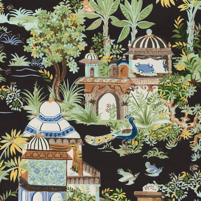 Mystic Garden Black F920825 by Thibaut Fabric Thibaut Fabric Mystic Garden Black F920825Fabric Eden Fabric Book 100% Cotton Sateen UNITED STATES </p><p>Repeat: V: 46 54 - Fabric Carolina -