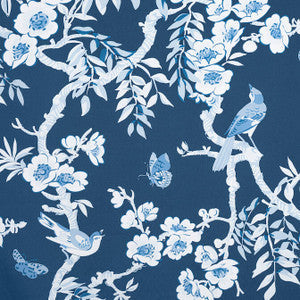 Thibaut Fabric Yukio Navy and White F920844