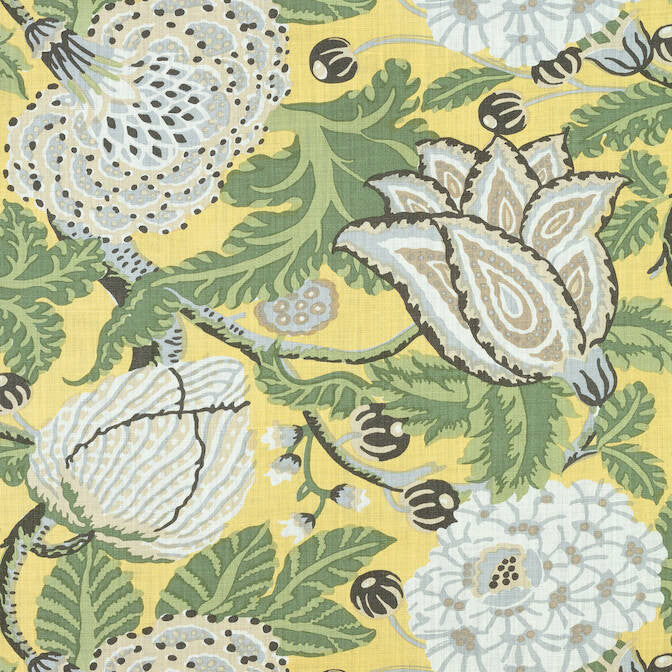 Mitford Yellow F92947 by Thibaut Fabric Thibaut Fabric Mitford Yellow F92947Fabric Paramount Fabric Book 100% Linen UNITED KINGDOM </p><p>Repeat: V: 25 54 - Fabric Carolina -