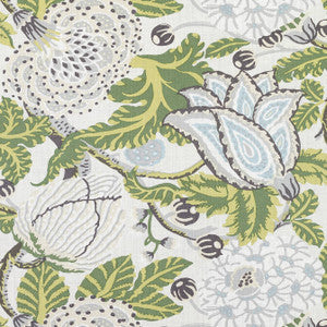 Thibaut Fabric Mitford Green and White F92949