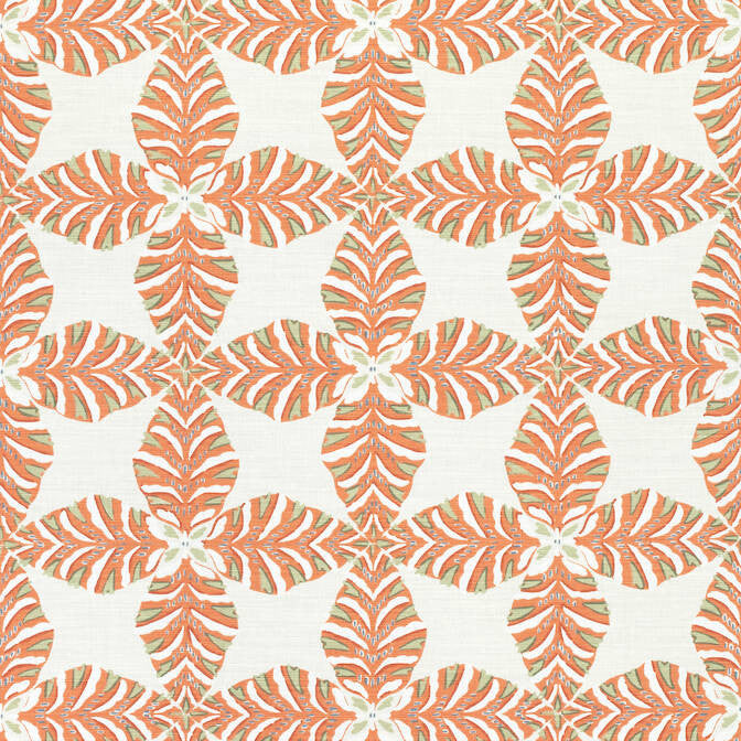 Starleaf Orange F92975 by Thibaut Fabric Thibaut Fabric Starleaf Orange F92975Fabric Paramount Fabric Book 51% Linen, 49% Cotton U.S.A. </p><p>Repeat: V: 12.5 54 - Fabric Carolina -
