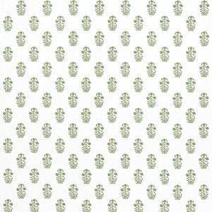 Thibaut Fabric Corwin Green on White F936402