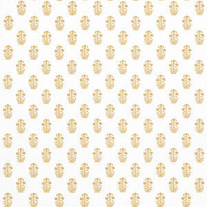 Thibaut Fabric Corwin Gold on White F936404