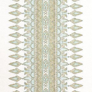 Thibaut Fabric Akola Stripe Seaglass and Gold F936408