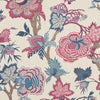 Thibaut Fabric Indienne Jacobean Raspberry and Blue on Natural F936419