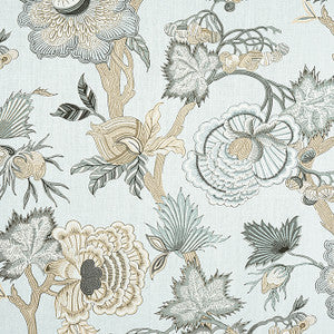 Thibaut Fabric Indienne Jacobean Robin's Egg F936420