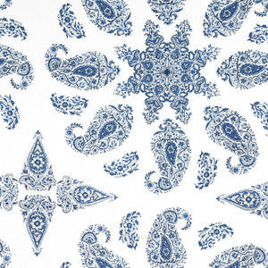 Thibaut Fabric East India Blue and White F936429