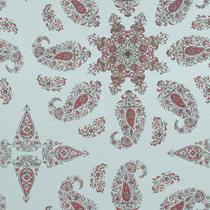 Thibaut Fabric East India Raspberry and Teal F936431