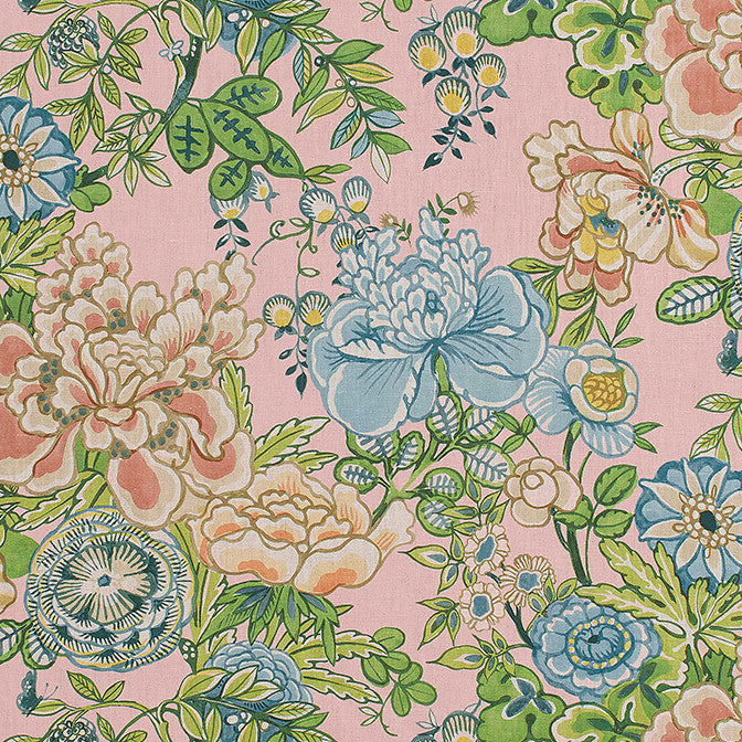 Peony Garden Blush F942016 by Thibaut Fabric Thibaut Fabric Peony Garden Blush F942016Fabric Sojourn Fabric Book 100% Linen UNITED STATES </p><p>Repeat: V: 27 54 - Fabric Carolina -